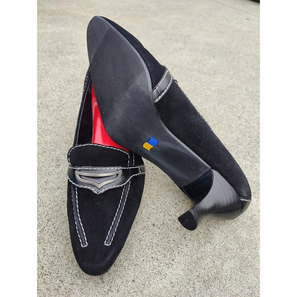 Black Pointed to Kitten heel sz 9W - Picture 6 of 8